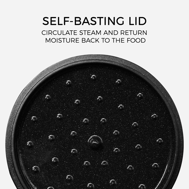 Lareina Enameled Cast Iron Dutch Oven with Lid and Dual Handles